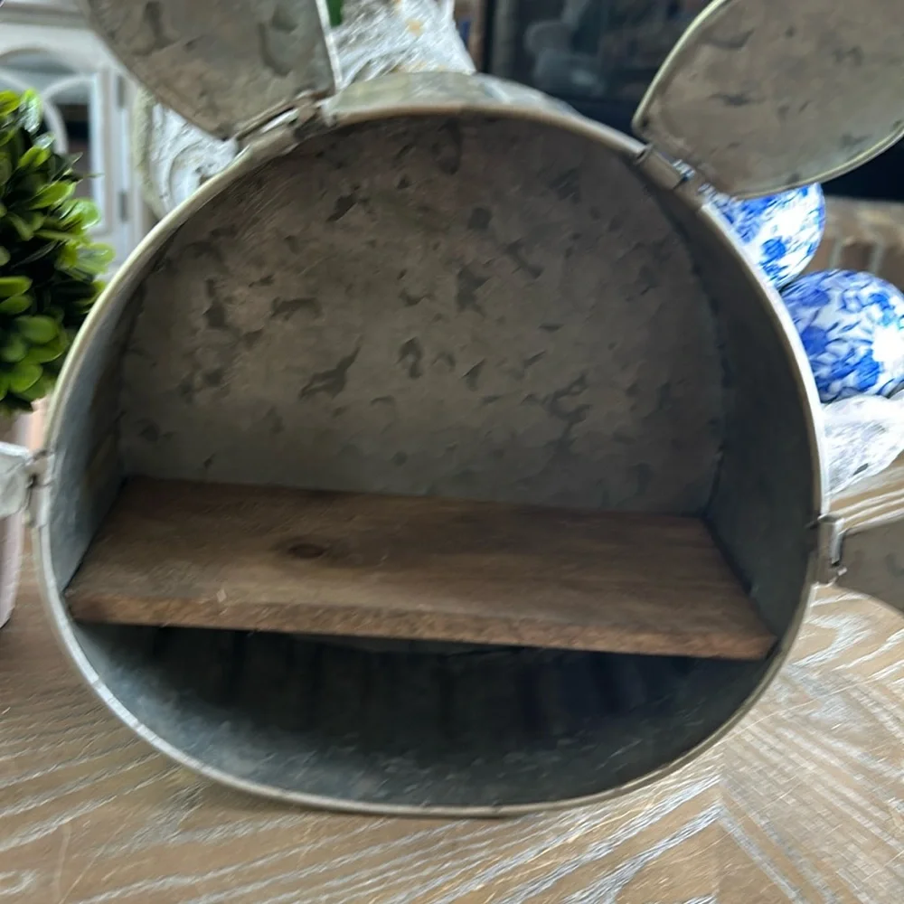 NEW! Rustic Fall Halloween Holiday Galvanized Metal Vampire Bat Wall Shelf